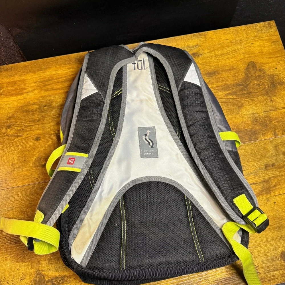 Ful Laptop Backpack Black Grey Neon Yellow Polyester‎ Travel Bag Mens Womens OS